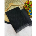 Classic Black Georgette Stone Work Saree