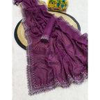 Purple Georgette Stone Work Saree