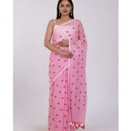 Blush Pink Linen Saree