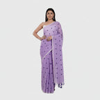 Lilac Breeze Linen Saree