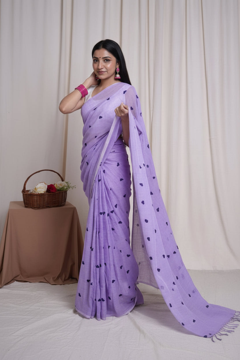 Lavender Linen Grace Saree