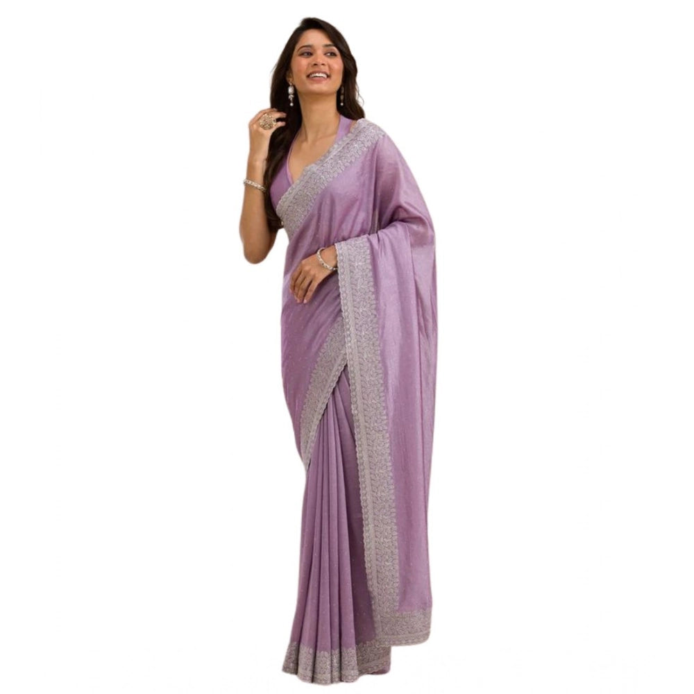 Mauve Saree with Silver Work