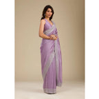 Mauve Saree with Silver Work