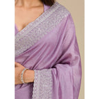 Mauve Saree with Silver Work