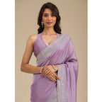 Mauve Saree with Silver Work