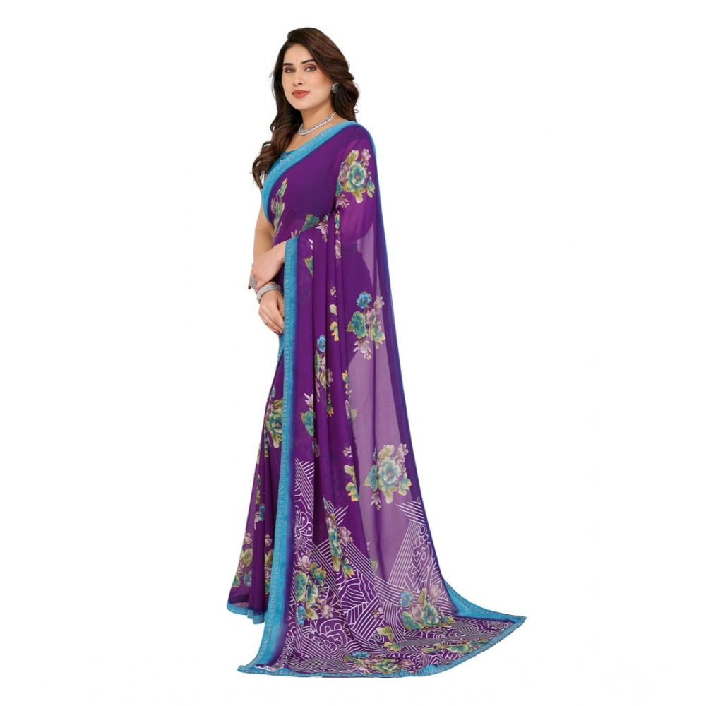 Floral Printed Georgette Saree