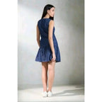 Casual Blue Denim Sleeveless Dress