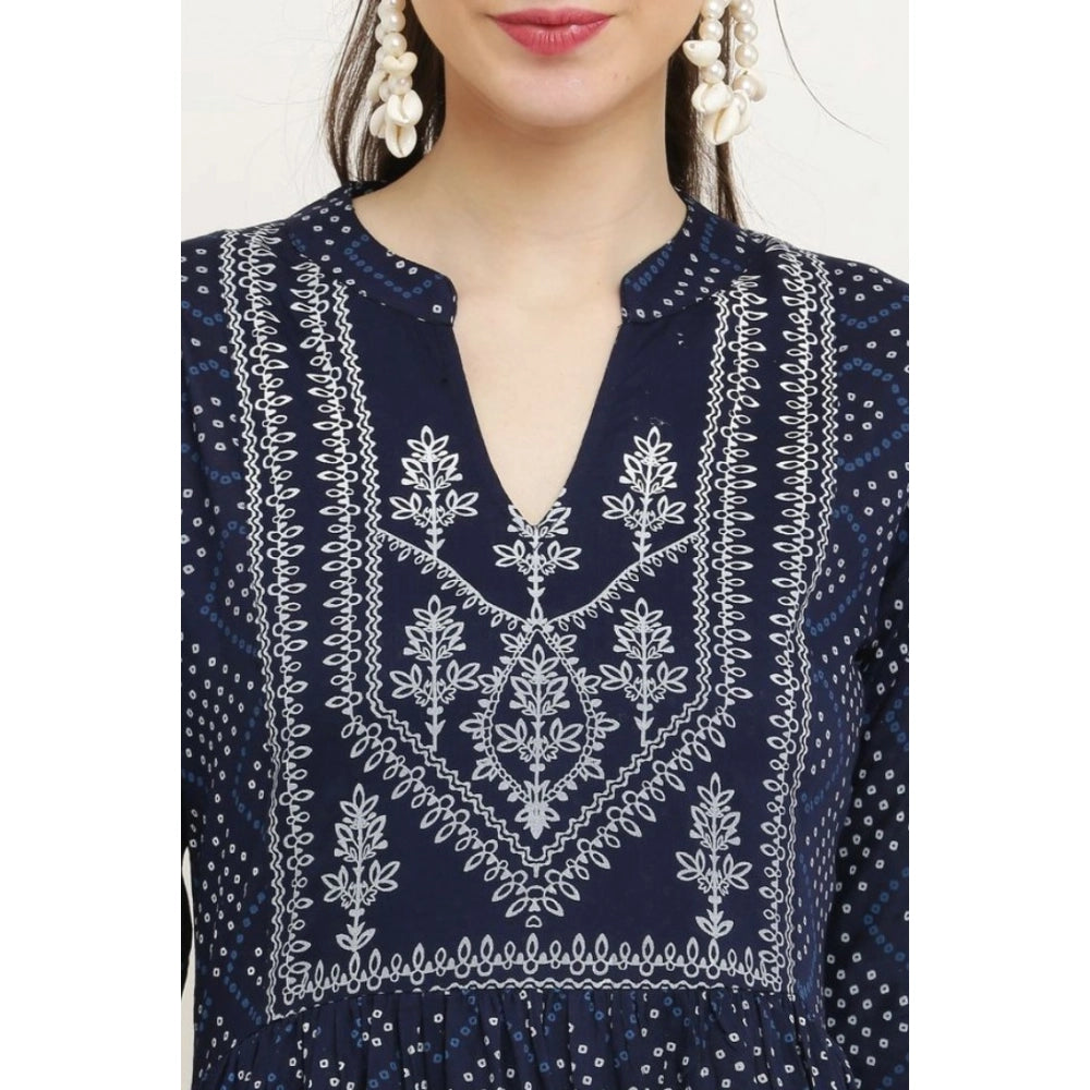 Blue Bandhani Print Kurta
