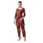 Maroon Crepe Co-ord Set
