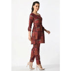 Maroon Crepe Co-ord Set