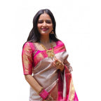 Silver-Grey Silk Saree