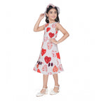 Heart Print Popcorn Fabric Frock