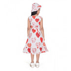 Heart Print Popcorn Fabric Frock