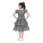 Grey Striped Silk-Blend Dress