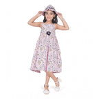 Pink Cotton Printed Dress