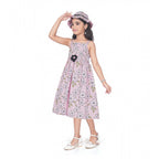 Pink Cotton Printed Dress
