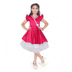 Magenta Satin Ruffle Dress