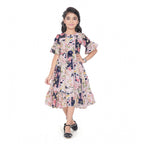 Patchwork Print Bell Sleeve Dress