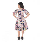 Patchwork Print Bell Sleeve Dress