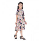 Patchwork Print Bell Sleeve Dress