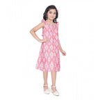 Pink Ikat Print A-Line Dress