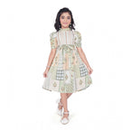 Pastel puff sleeve dress for girls