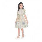 Pastel puff sleeve dress for girls
