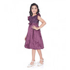 Satin Printed Dress (Purple)