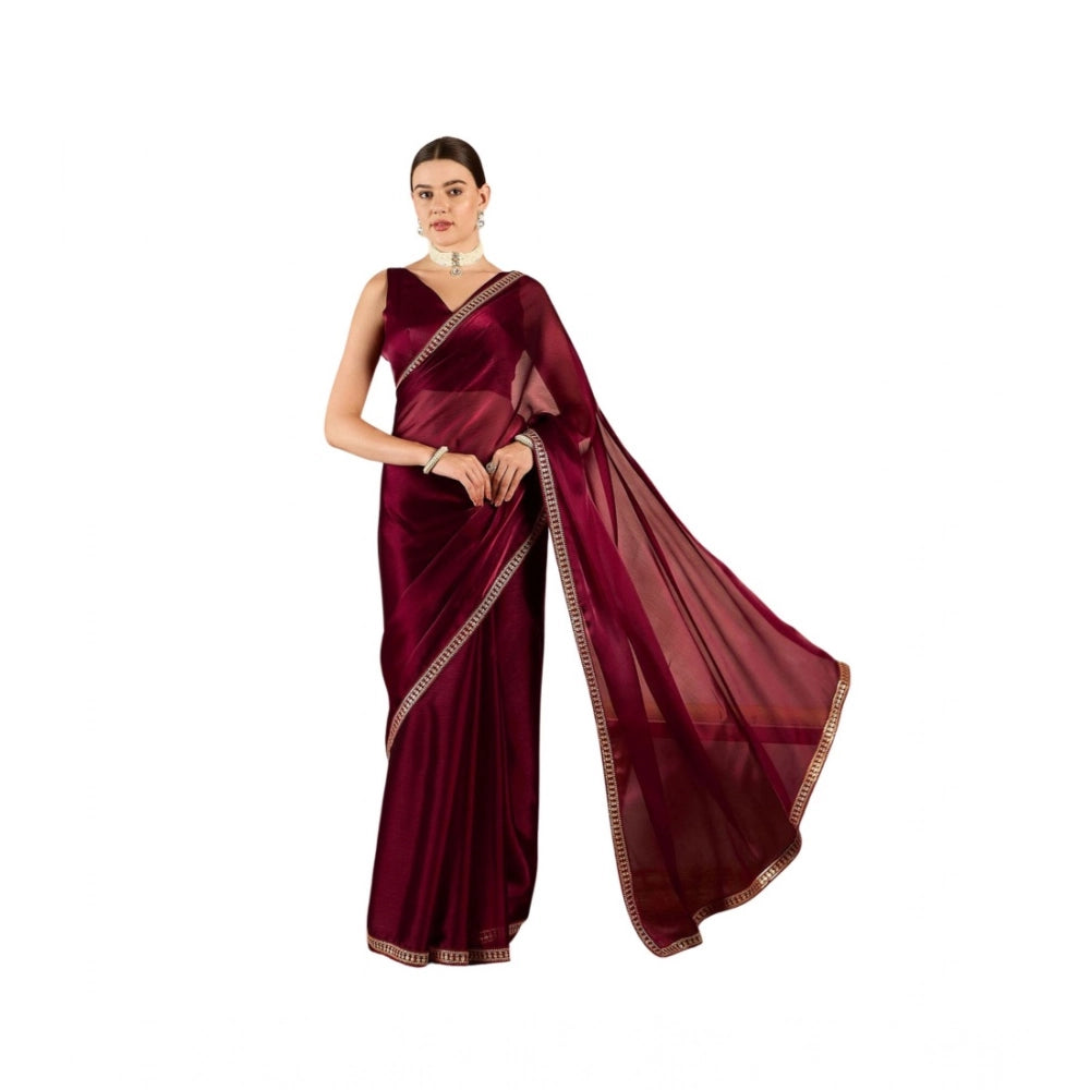 Wine Red Jimmy Choo Saree