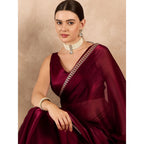Wine Red Jimmy Choo Saree
