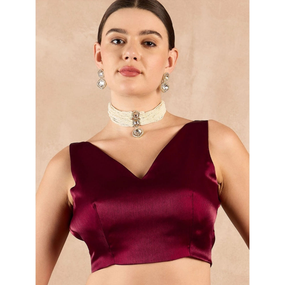 Wine Red Jimmy Choo Saree