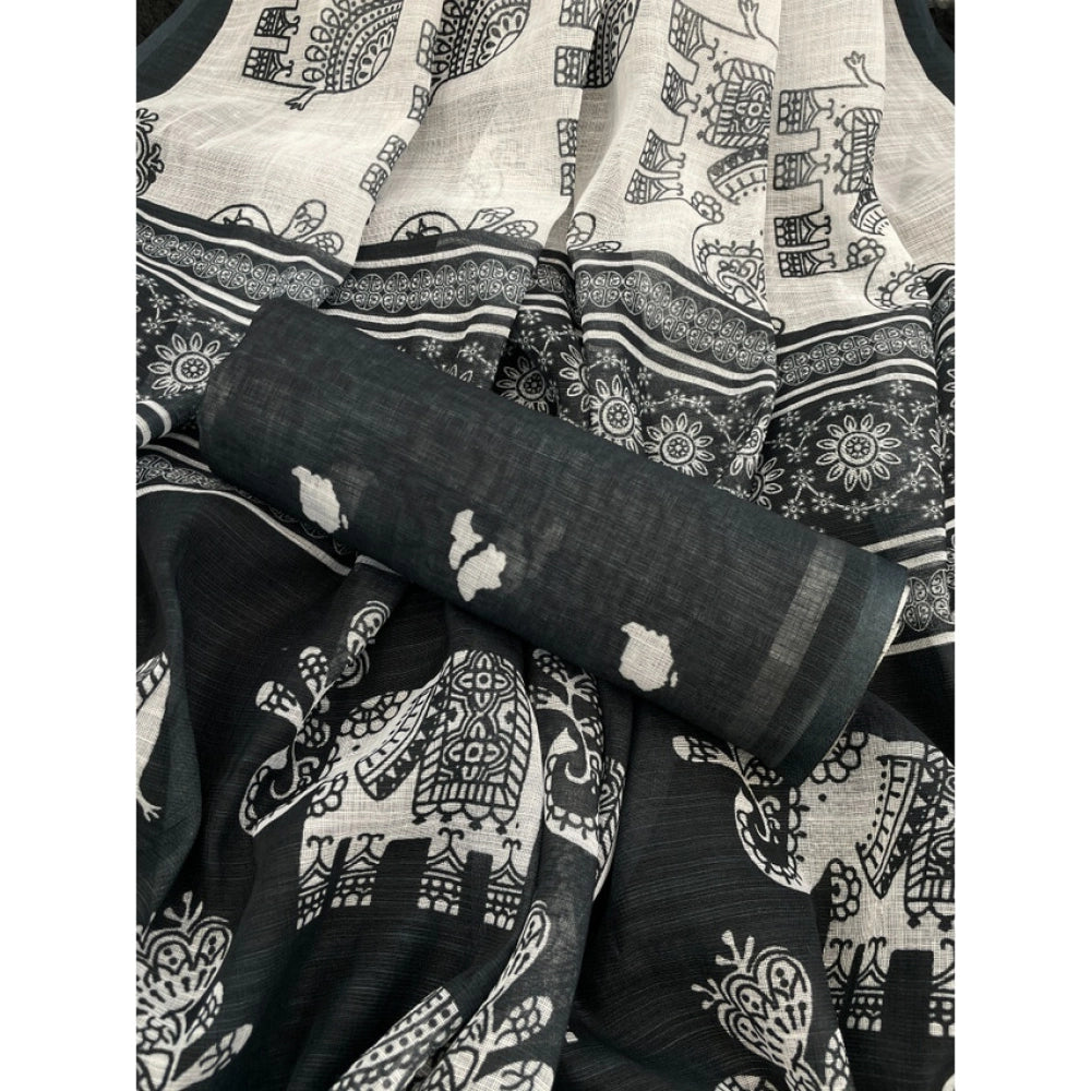 Elephant Printed Saree