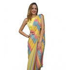 Pastel Striped Linen Saree