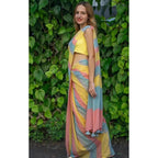 Pastel Striped Linen Saree
