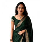 Zari Border Green Silk Saree