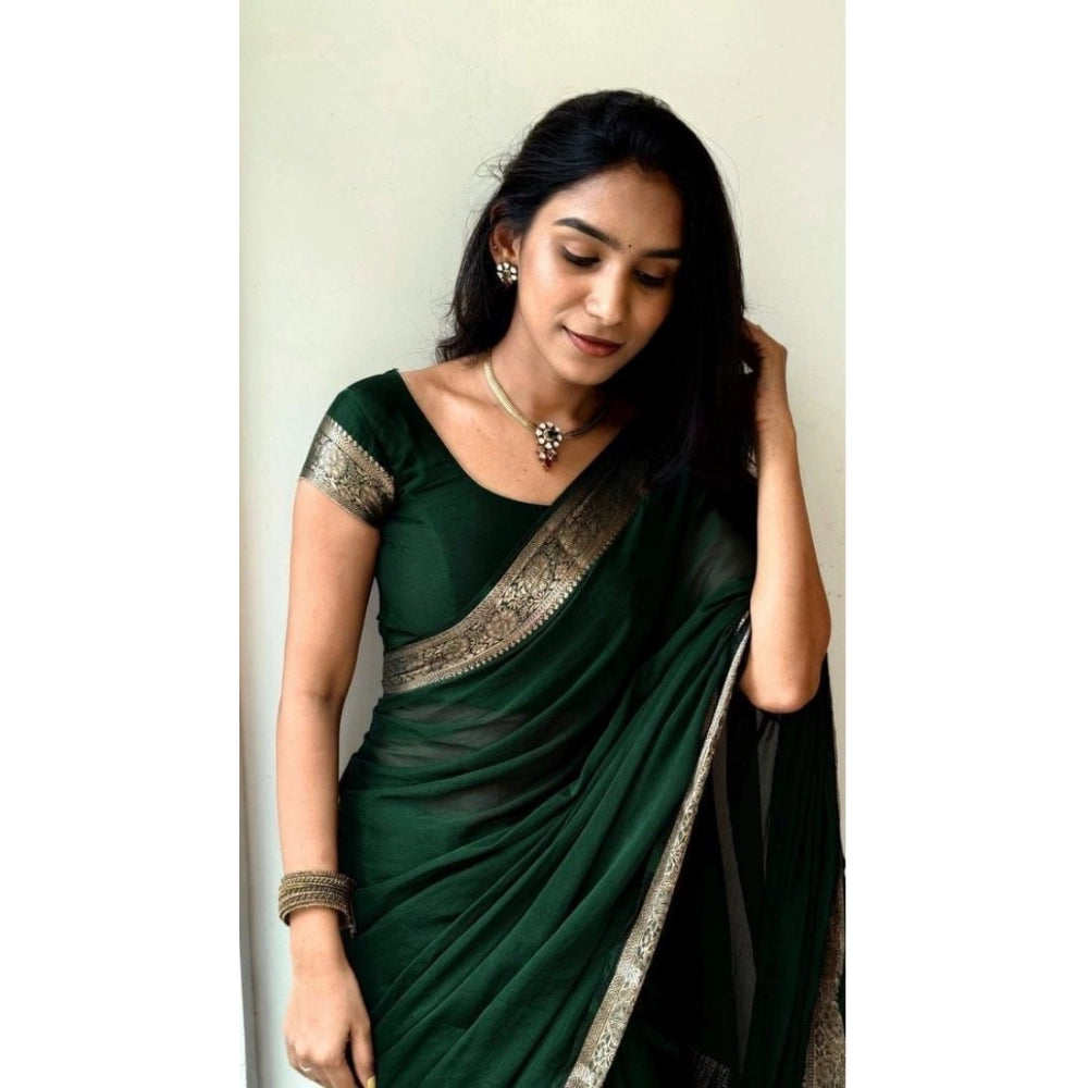 Zari Border Green Silk Saree