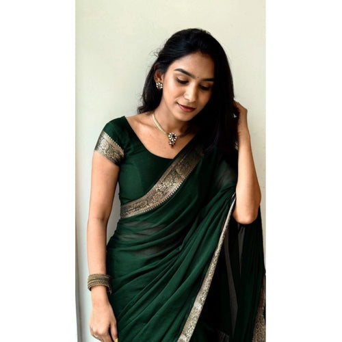 Zari Border Green Silk Saree