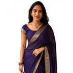 Purple Silk Printed Saree