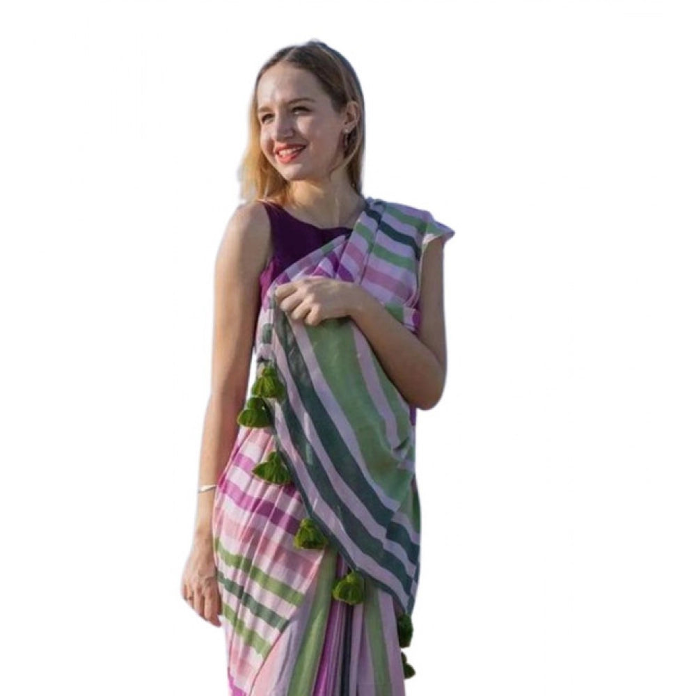 Linen Saree with Tassels
