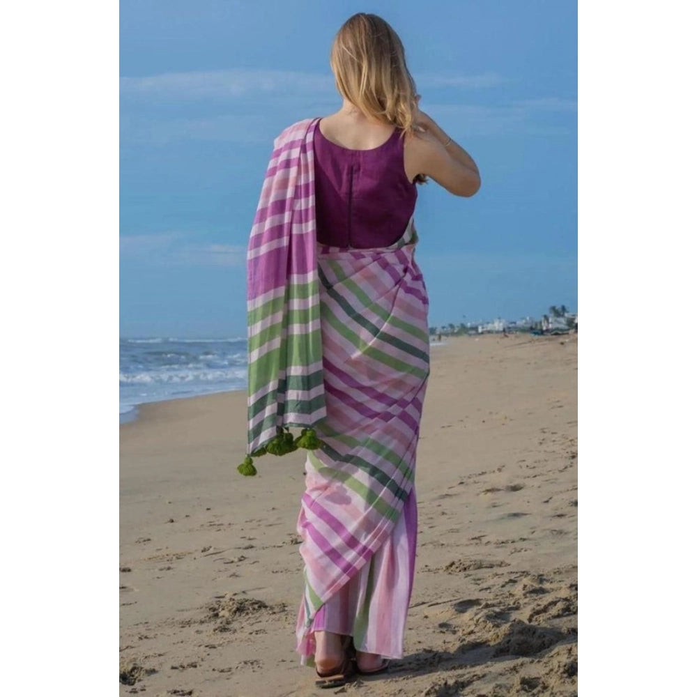 Linen Saree with Tassels