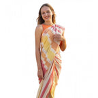 Multicolor Striped Linen Saree