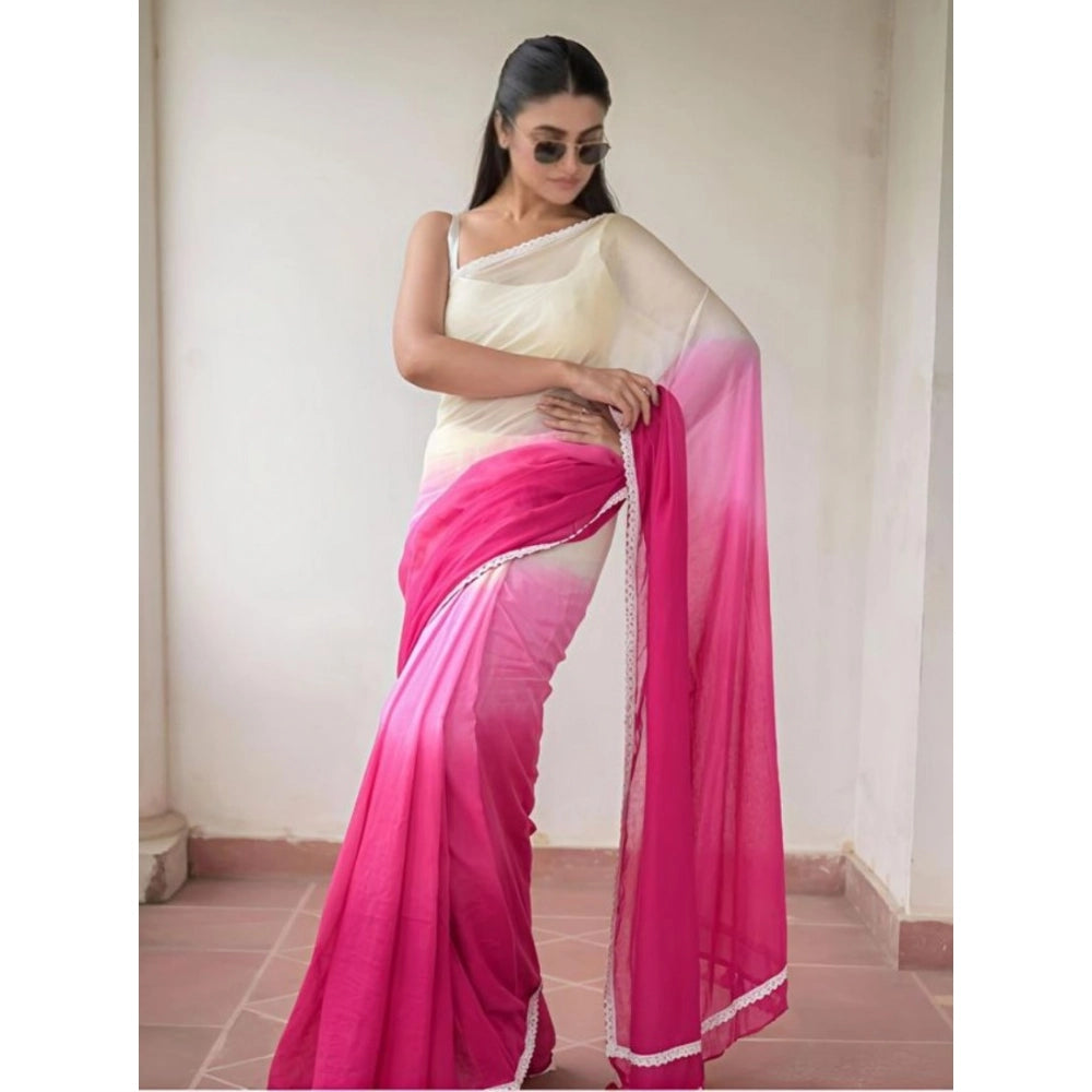 Ombre Linen Printed Saree