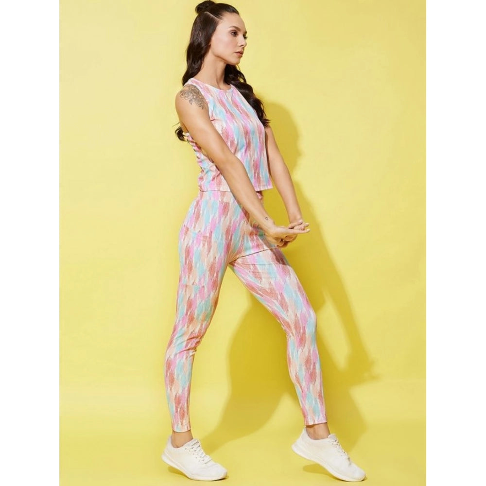 Polyester Lycra Printed Active Wear Set