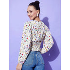 Polyester Floral Long Sleeves Top