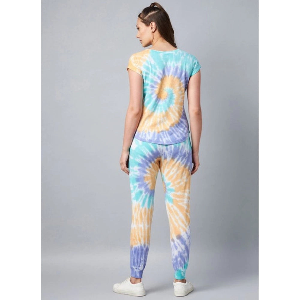 Cotton Tie And Dye Short Sleeve Tracksuit