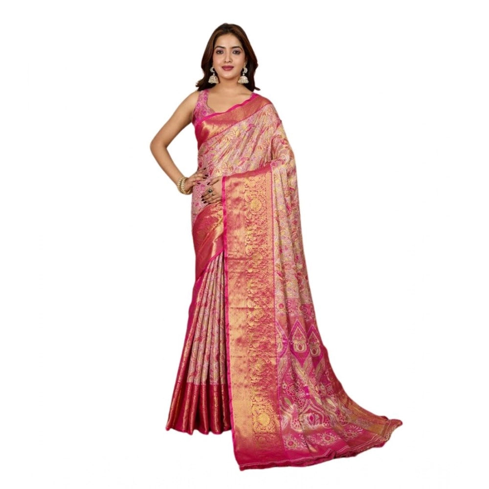 Pink Jacquard Saree