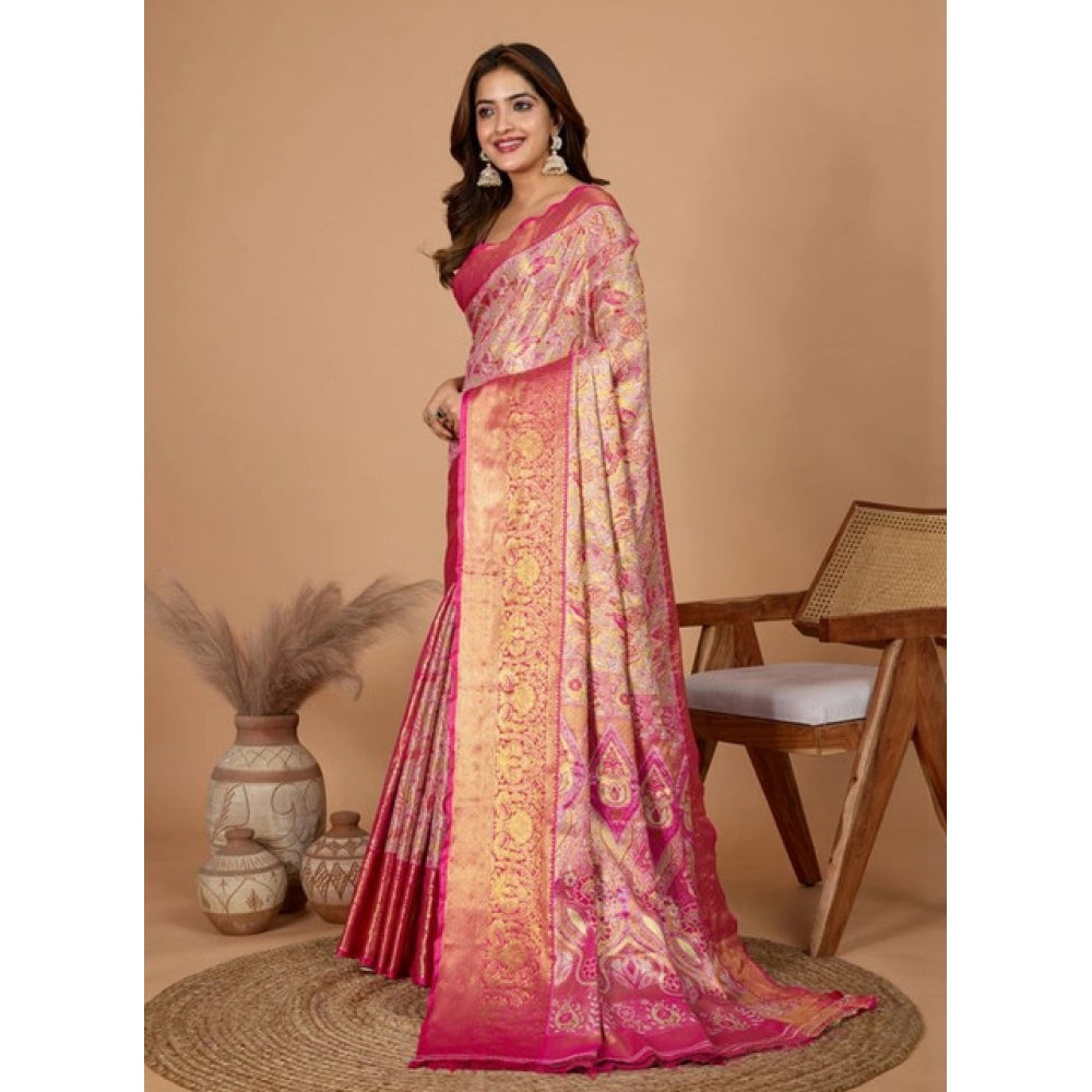 Pink Jacquard Saree