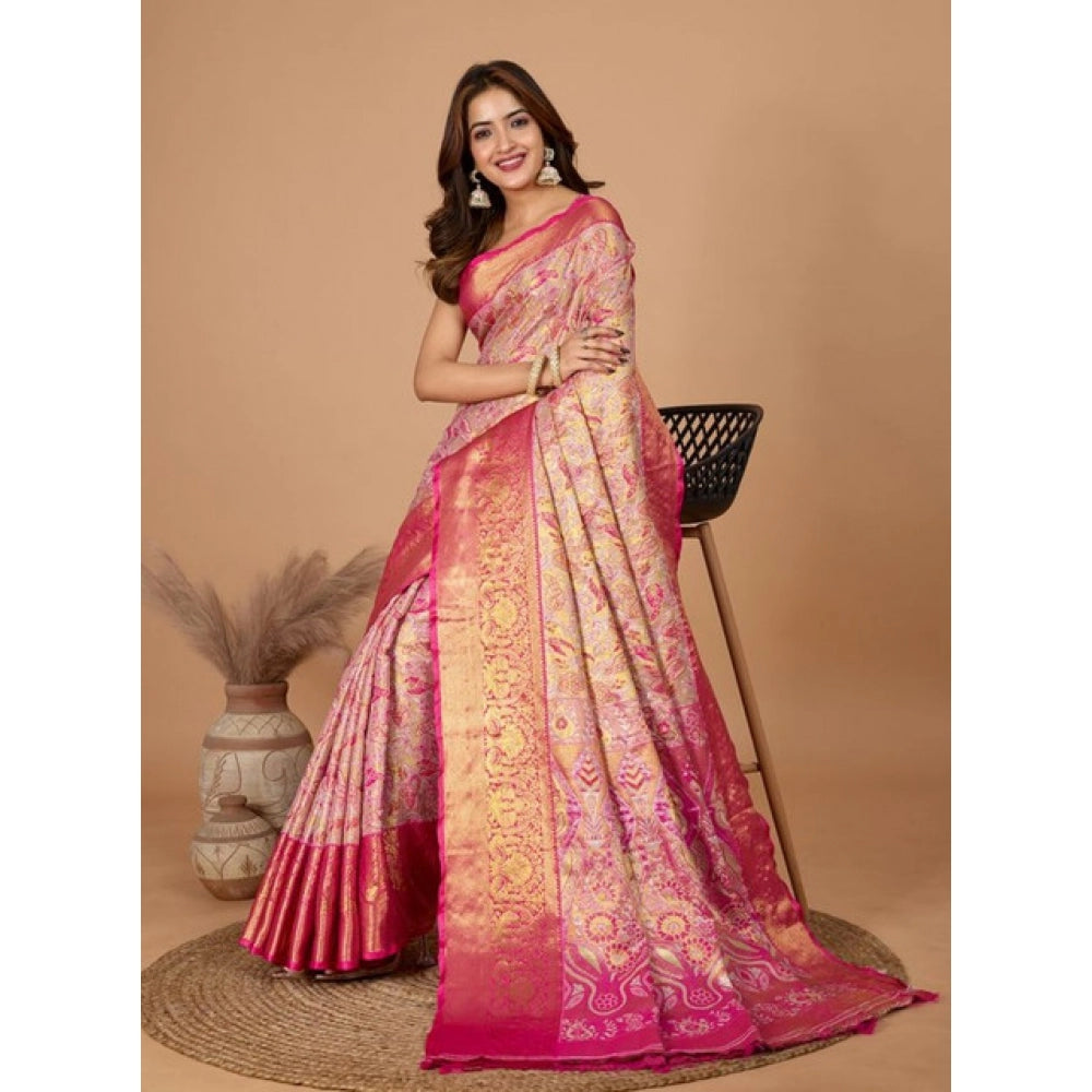 Pink Jacquard Saree