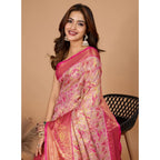 Pink Jacquard Saree