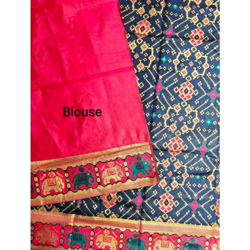 Navy Patola Silk Meena And Zari Woven Saree